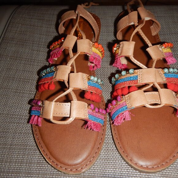 CANDIES SANDALS VERY COLORFUL LACE UP THE ANKLE - Picture 2 of 13